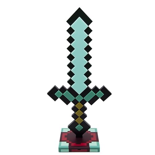 KBIBCK Diamantschwert Licht, 7 dynamische Lichtmodi, Gamer-Raum-Dekor & Sammlerstück, Aktivierung per Knopfdruck und Pixeldesign von KBIBCK
