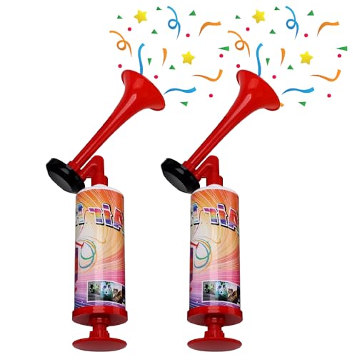 KBIBCK Fanfare Druckluft, 2 Stück Luftdruck Fanfare Air Horns,Luftbetriebenes Horn, Fanfare Luftdruck,Handpumpe Lufthorn, Lufthorn für Handball Fußball Stadionhorn Boot Party Festival Feiern von KBIBCK
