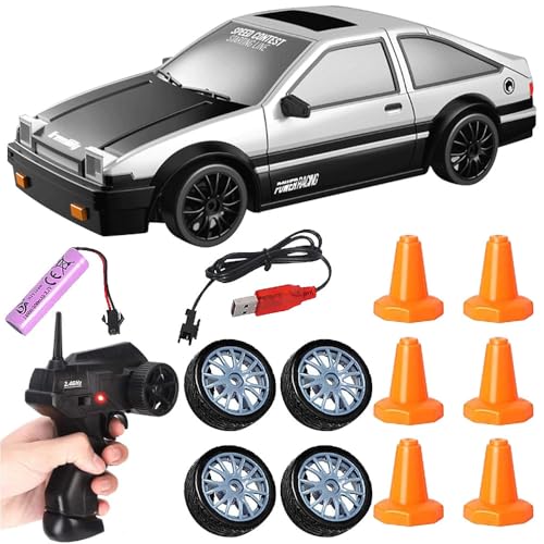 KBIBCK Ferngesteuertes Auto, 1:24 RC Drift Car, 4WD Spielzeugauto, RC Drift mit LED-Leuchten, Ferngesteuertes Drift Car, Geschenk für ab 4 5 6 7 8 + Jahre Kinder und Erwachsene, Weiß KBIBCK Ferngesteuertes Auto, 1:24 RC Drift Car, 4WD Spielzeugauto, RC Drift mit LED-Leuchten, Ferngesteuertes Drift Car, Geschenk für ab 4 5 6 7 8 + Jahre Kinder und Erwachsene, Weiß von KBIBCK