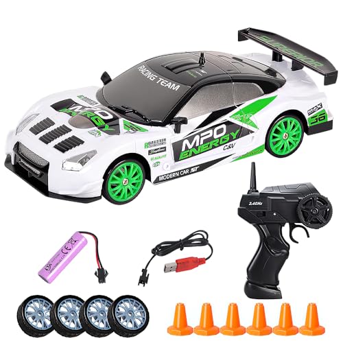 KBIBCK Mini RC Drift Car, 1:64 Ferngesteuertes Auto, 2,4Ghz 4WD Spielzeugauto Drift RC Car mit Licht für Jungen Mädchen und Erwachsene Geschenk, Schwarz (Weiße Graffiti) KBIBCK Mini RC Drift Car, 1:64 Ferngesteuertes Auto, 2,4Ghz 4WD Spielzeugauto Drift RC Car mit Licht für Jungen Mädchen und Erwachsene Geschenk, Schwarz (Weiße Graffiti) von KBIBCK