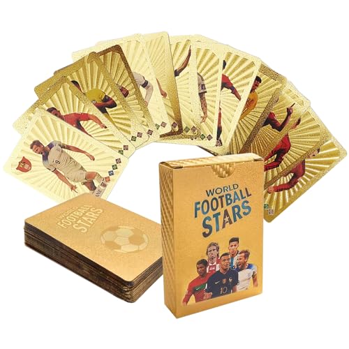 KBIBCK Fußball-Star-Karten, 55 Stück Fußballkarten 2025, Goldfolie, Champions Premier League, Sammlerstück, Fußballkarten, Euro-Fußballkarten, Geschenk für Kinder, Sammler und Fußballfans KBIBCK Fußball-Star-Karten, 55 Stück Fußballkarten 2025, Goldfolie, Champions Premier League, Sammlerstück, Fußballkarten, Euro-Fußballkarten, Geschenk für Kinder, Sammler und Fußballfans von KBIBCK