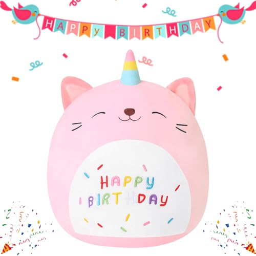 KBIBCK Happy Birthday Plüschtier, 25 cm Rosa Geburtstag Kuscheltier, Cartoon Plüschkissen, Geburtstag Kuscheltier Plüschtier, Plüschkissen Spielzeug, Geburtstagsfeier Geschenk für Jungen und Mädchen KBIBCK Happy Birthday Plüschtier, 25 cm Rosa Geburtstag Kuscheltier, Cartoon Plüschkissen, Geburtstag Kuscheltier Plüschtier, Plüschkissen Spielzeug, Geburtstagsfeier Geschenk für Jungen und Mädchen von KBIBCK