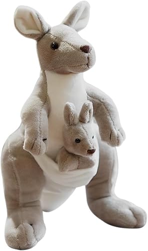 KBIBCK Känguru Plüschtier Plüschtiere, 28cm Plüsch Känguroo Spielzeug, Süßes Kuscheltier Mutter und Kind Känguru, Känguru Kuscheltier für Kinder Kuscheln, Spielen und Schlafen von KBIBCK