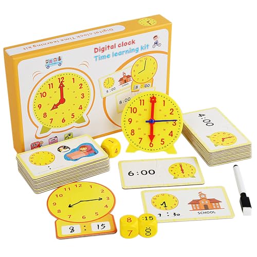 KBIBCK Lernuhr Kinder, Uhr Zum Lernen, Lernuhr Grundschule, Unterrichtszeit für in der Frühen Bildung, 24 Fragekarten, Geschenk für Kinder ab 5 Einschulung KBIBCK Lernuhr Kinder, Uhr Zum Lernen, Lernuhr Grundschule, Unterrichtszeit für in der Frühen Bildung, 24 Fragekarten, Geschenk für Kinder ab 5 Einschulung von KBIBCK