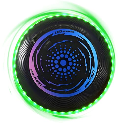 KBIBCK Ultimate Frisbee LED, Leuchtende Frisbee, Leuchtende Flugscheibe mit 49 LED-Lichter, LED Frisbee Disc Spaßsport, Leuchtende Frisbee Scheibe, Disc Spaßsport für Kinder Erwachsene Freien (Grün) von KBIBCK