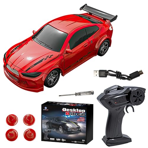 KBIBCK Mini RC Drift Car, 1:64 Ferngesteuertes Auto, 2,4Ghz 4WD Spielzeugauto Drift RC Car mit Licht für Jungen Mädchen und Erwachsene Geschenk, Rot KBIBCK Mini RC Drift Car, 1:64 Ferngesteuertes Auto, 2,4Ghz 4WD Spielzeugauto Drift RC Car mit Licht für Jungen Mädchen und Erwachsene Geschenk, Rot von KBIBCK
