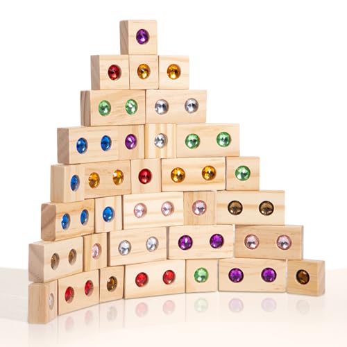 KBIBCK Regenbogen-Stapelspielzeug Aus Holz, 32 STK HRegenbogen Bausteine, Blöcke Spielzeugset Gebäude Stapelwürfel, Regenbogen Bausteine Holz Acryl Bausteine, Montessoris Spielzeug Für Kinder Ab 3 KBIBCK Regenbogen-Stapelspielzeug Aus Holz, 32 STK HRegenbogen Bausteine, Blöcke Spielzeugset Gebäude Stapelwürfel, Regenbogen Bausteine Holz Acryl Bausteine, Montessoris Spielzeug Für Kinder Ab 3 von KBIBCK