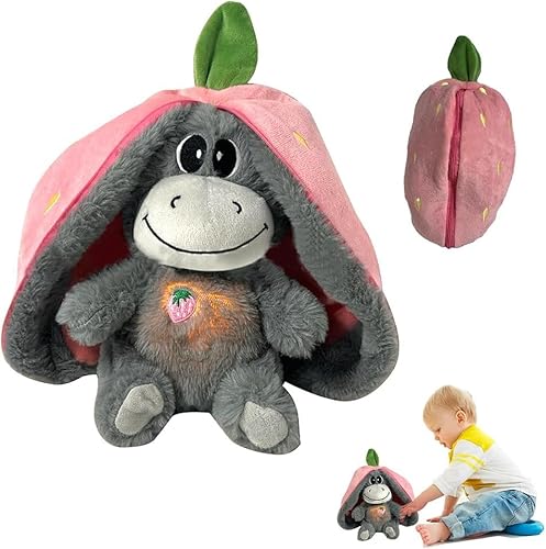 KBIBCK Schlummer Kuscheltier, Kuscheltier Mit Herzschlag, Erwachsene Und Kinder Lindert ängste（Erdbeere） von KBIBCK