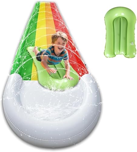 KBIBCK Wasserrutsche Garten für Kinder, 480 * 140 cm Single Wasserrutschmatte mit Bodyboards, Wasserrutsche Kinder Draußen, Aufblasbare Wasserrutsche, Wasser Rutsche für Garten Rasen KBIBCK Wasserrutsche Garten für Kinder, 480 * 140 cm Single Wasserrutschmatte mit Bodyboards, Wasserrutsche Kinder Draußen, Aufblasbare Wasserrutsche, Wasser Rutsche für Garten Rasen von KBIBCK