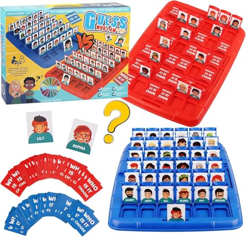 KBIBCK Wer Ist Es Spiel, Wer ist es Lustiges Ratespiel Brettspiel, Family Erraten Spiele, Wers Bin ich Spiel, Guess What Spiele für Erwachsene, Kinder, Family Eltern Kinder Party (Groß) von KBIBCK