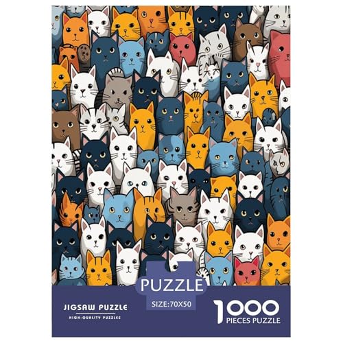 Karton Katze Puzzles 1000 Teile Schwer Puzzle Spielzeug Pädagogisches Spiel Impossible Herausforderung Spielzeug Für Erwachsene Und Kinder Ab 12 Jahren 70x50cm/1000pcs von KBLDYAFB