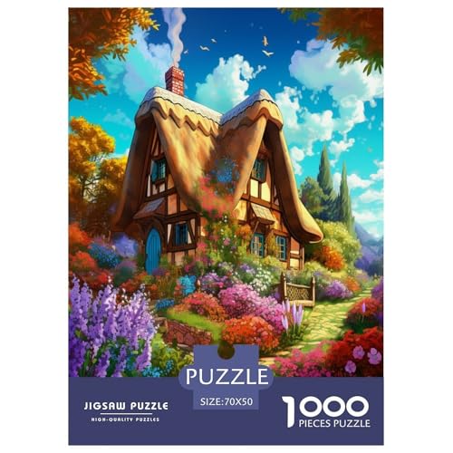 Mountain Village Ferienhaus Puzzle 1000-teilige Schwer Puzzle Spielzeug Pädagogisches Spiel Impossible Herausforderungsspielzeug Für Erwachsene Und Kinder in Bewährter 70x50cm/1000pcs von KBLDYAFB