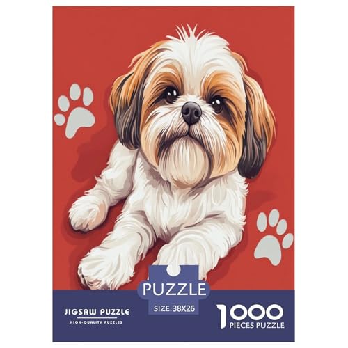 Shih Tzu Puzzles 1000 Teile Schwer Puzzle Spielzeug Pädagogisches Spiel Impossible Herausforderung Spielzeug Für Erwachsene Und Kinder in Bewährter 38x26cm/1000pcs von KBLDYAFB