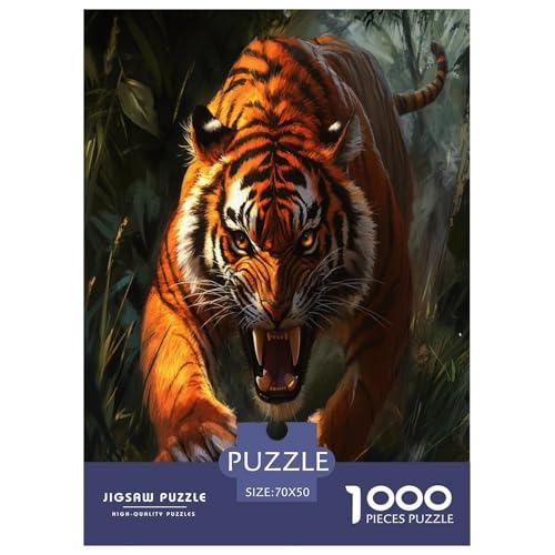 Tiger Puzzle 1000 Teile Schwer Puzzle Spielzeug Lernspiel Impossible Herausforderungsspielzeug Für Erwachsene Und Kinder Ab 12 Jahren 70x50cm/1000pcs von KBLDYAFB