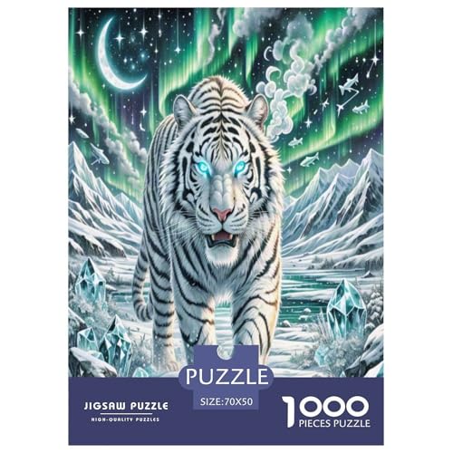 Tiger Puzzle 1000-teilige Schwer Puzzle Spielzeug Pädagogisches Spiel Impossible Herausforderung Spielzeug Für Erwachsene Kinder 70x50cm/1000pcs von KBLDYAFB