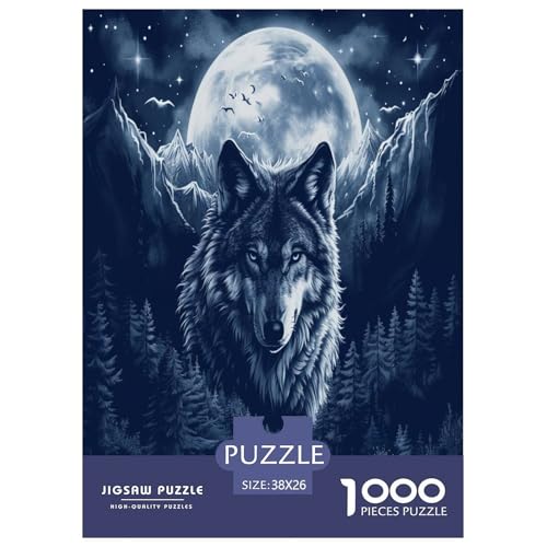 Wolf Puzzles 1000 Teile Schwer Puzzle Spielzeug Pädagogisches Spiel Impossible Herausforderungsspielzeug Für Erwachsene Und Kinder in Bewährter 38x26cm/1000pcs von KBLDYAFB
