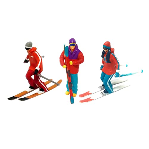 3 Stück Harz HO Scale Miniaturmodell Skifahren Figuren Ornament für Feuerrad, Stil A 3 Stück Harz HO Scale Miniaturmodell Skifahren Figuren Ornament für Feuerrad, Stil A von KBOLAE