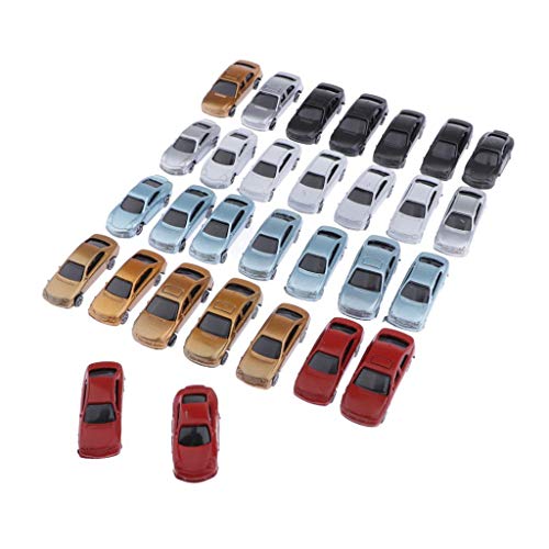 30pcs Painted Model Cars Building Train Layout HO Scale 1:100 von KBOLAE