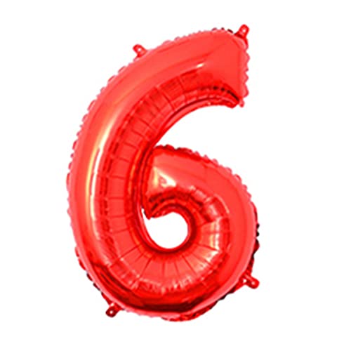 81,3 cm großer Zahlenballon, dekorativer Aluminiumfolienballon, Geburtstag, Hochzeit, Party, Urlaub, Geschenk, Dekoration, Stil 6, Rot 81,3 cm großer Zahlenballon, dekorativer Aluminiumfolienballon, Geburtstag, Hochzeit, Party, Urlaub, Geschenk, Dekoration, Stil 6, Rot von KBOLAE