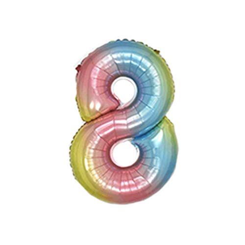 81,3 cm großer Zahlenballon, dekorativer Aluminiumfolienballon, Geburtstag, Hochzeit, Party, Urlaub, Geschenk, Dekoration, Stil 8, Farbverlauf 81,3 cm großer Zahlenballon, dekorativer Aluminiumfolienballon, Geburtstag, Hochzeit, Party, Urlaub, Geschenk, Dekoration, Stil 8, Farbverlauf von KBOLAE