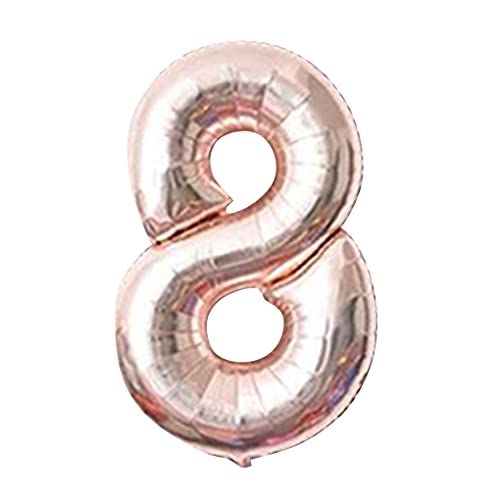 81,3 cm großer Zahlenballon, dekorativer Aluminiumfolienballon, Geburtstag, Hochzeit, Party, Urlaub, Geschenk, Dekoration, Stil 8, Roségold 81,3 cm großer Zahlenballon, dekorativer Aluminiumfolienballon, Geburtstag, Hochzeit, Party, Urlaub, Geschenk, Dekoration, Stil 8, Roségold von KBOLAE