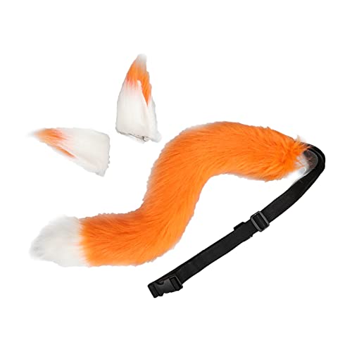 Fox Ohren und Schwanz Set für Unisex Kinder Plüsch für Performance Verkleidung Orange Weiß Fox Ohren und Schwanz Set für Unisex Kinder Plüsch für Performance Verkleidung Orange Weiß von KBOLAE