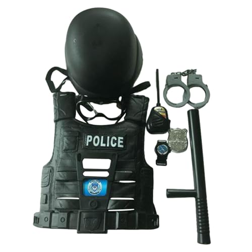 KBOLAE 9-teiliges Polizei-Kostüm für Kinder, Cosplay-Kostüm, Requisiten für Karneval, Bühnenauftritte KBOLAE 9-teiliges Polizei-Kostüm für Kinder, Cosplay-Kostüm, Requisiten für Karneval, Bühnenauftritte von KBOLAE