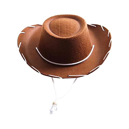 KBOLAE Cowboyhut aus Filz, Cowgirl-Hut mit Windband, Sonnenhut für Urlaub, Verkleidung, Braun KBOLAE Cowboyhut aus Filz, Cowgirl-Hut mit Windband, Sonnenhut für Urlaub, Verkleidung, Braun von KBOLAE
