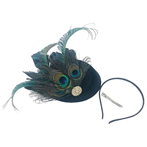 KBOLAE Eleganter Feder-Fascinator, Derby-Hut, Dekoration, Kopfbedeckung, Teeparty, Schwarz, 16 x 18 cm KBOLAE Eleganter Feder-Fascinator, Derby-Hut, Dekoration, Kopfbedeckung, Teeparty, Schwarz, 16 x 18 cm von KBOLAE