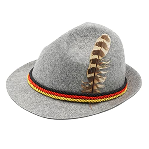 KBOLAE Erwachsene Oktoberfest Hut Bayerisch Deutsch Bier Kostüm Cosplay Hut Hellgrau von KBOLAE