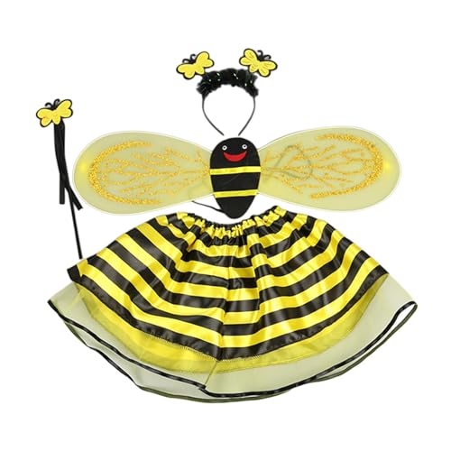 KBOLAE Halloween-Bienen-Cosplay-Kleidungs-Set für Bienen-Themenpartys, Bühnenauftritte, gelber Flügel KBOLAE Halloween-Bienen-Cosplay-Kleidungs-Set für Bienen-Themenpartys, Bühnenauftritte, gelber Flügel von KBOLAE