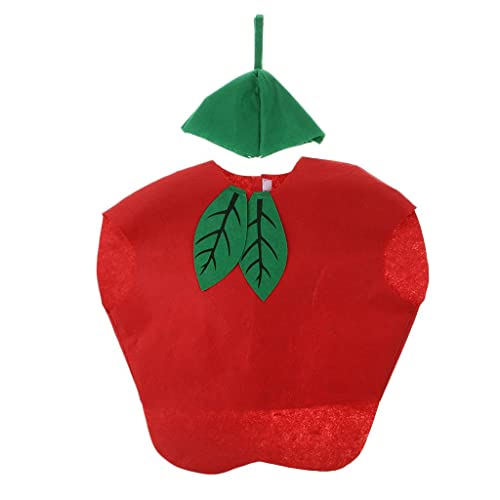 KBOLAE Kinderkostüm, Vliesstoff, Obst-Outfit, Party, Kostüm, Rot, Apfel von KBOLAE