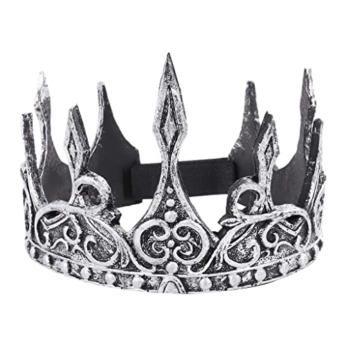 KBOLAE Königskrone für Männer, Geburtstag für Männer, Mittelalter für Abschlussball, Party, antikes Silber, 60 x 15 cm von KBOLAE