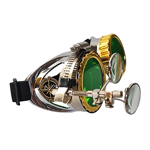 KBOLAE Modische Steampunk-Brille, Augenlupe, Foto-Requisite, farbiger Rahmen, Sonnenbrille, Grün, 18 x 6 cm KBOLAE Modische Steampunk-Brille, Augenlupe, Foto-Requisite, farbiger Rahmen, Sonnenbrille, Grün, 18 x 6 cm von KBOLAE