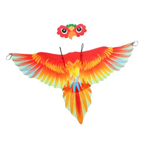 KBOLAE Vogel-Kostüm-Set für Kinder, Flügelumhang für Performance, Kostüm, Maskerade, Rot, 118 x 68 cm KBOLAE Vogel-Kostüm-Set für Kinder, Flügelumhang für Performance, Kostüm, Maskerade, Rot, 118 x 68 cm von KBOLAE