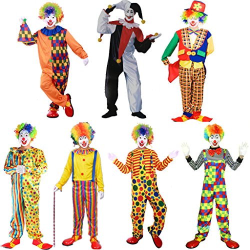 KBOLAE Zirkus-Clown-Kostüm, Comedy-Gitter, Erwachsenen-Outfit, lustiges Party-Kostüm, Stil 1 KBOLAE Zirkus-Clown-Kostüm, Comedy-Gitter, Erwachsenen-Outfit, lustiges Party-Kostüm, Stil 1 von KBOLAE