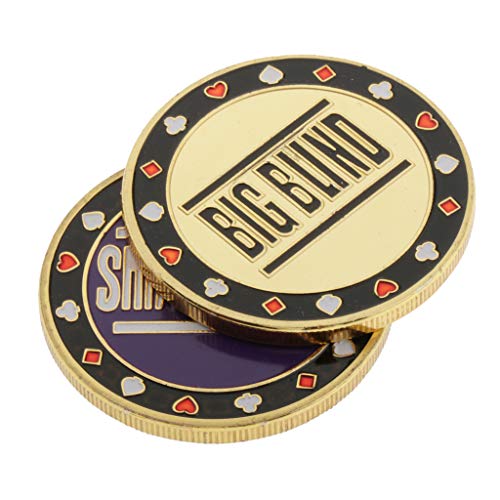 Metal Dealer Chips Blind Big/Small Texas Holdem Casino Blackjack Game Parts von KBOLAE