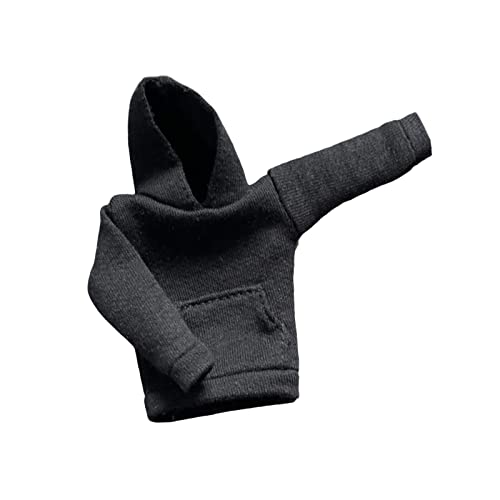 Modischer Kapuzenpullover im Maßstab 1:12, Kleidung für 15.2 cm Puppenmodell, Figuren, Körper, Schwarz, 5 cm Modischer Kapuzenpullover im Maßstab 1:12, Kleidung für 15.2 cm Puppenmodell, Figuren, Körper, Schwarz, 5 cm von KBOLAE
