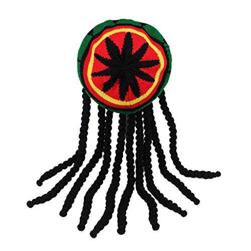 Reggae Dreadlocks Jamaikanische Strickmütze, Perücke, Zopfkappe, Rasta-Haarmütze von KBOLAE