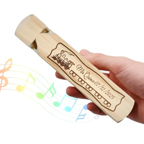 Zugpfeifen aus Holz Personalisierte Krachmacher Holzzug Pfeife Musikinstrument Musikalisches Spielzeug für Zug-Gastgeschenke thematische Geburtstagsdekorationen (Geburtstagsfeier) von KBPTM
