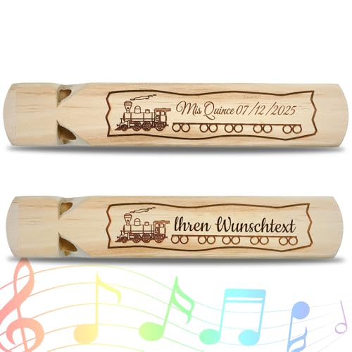 Zugpfeifen aus Holz Personalisierte Krachmacher Holzzug Pfeife Musikinstrument Musikalisches Spielzeug für Zug-Gastgeschenke thematische Geburtstagsdekorationen (Zugparty) von KBPTM