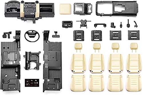 High Simulation Cockpit Zentralsteuerung Sitz Innenausstattung DIY Geeignet für 1/10 Traxxas TRX4 Defender RC Crawler Autoteile Zubehör Ersatzteile (Farbe : Beige) (Color : Beige) von KBREE