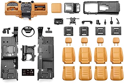 High Simulation Cockpit Zentralsteuerung Sitz Innenausstattung DIY Geeignet für 1/10 Traxxas TRX4 Defender RC Crawler Autoteile Zubehör Ersatzteile (Farbe : Beige) (Color : Brownish Yellow) von KBREE