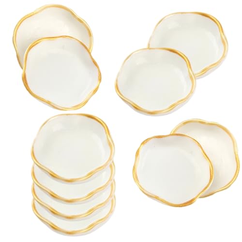 1/12 Maßstab Accessoires, 10pcs Miniatur -Küchenset, Harzplatten 1/12 Maßstab Accessoires Weiß mit goldenen Verkleidungen Runde Gerichte Miniaturmöbel Dekoration Ornament für Vintage Küchen -Esszimme 1/12 Maßstab Accessoires, 10pcs Miniatur -Küchenset, Harzplatten 1/12 Maßstab Accessoires Weiß mit goldenen Verkleidungen Runde Gerichte Miniaturmöbel Dekoration Ornament für Vintage Küchen -Esszimme von KDAMGOQE