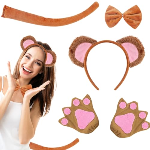 KDAMGOQE Affenanzug, 4 PCs/Set Monkey Kostüm Kids Einheit Stoffbrauner Anzug mit Ohren Biege Handschuhen Schwanz Weiches entzückendes Kostüm für Halloween-Carnivalen-Partys KDAMGOQE Affenanzug, 4 PCs/Set Monkey Kostüm Kids Einheit Stoffbrauner Anzug mit Ohren Biege Handschuhen Schwanz Weiches entzückendes Kostüm für Halloween-Carnivalen-Partys von KDAMGOQE