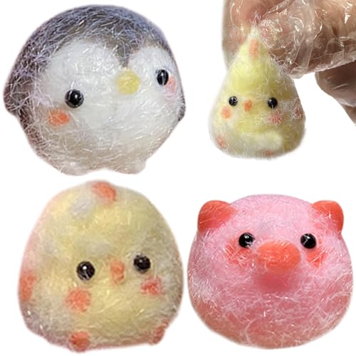 KDAMGOQE Angstspielzeug, Squeeze Toy 3pcs Chick, Piggy & Penguin Dekompression Spielzeug süßes Silikon Zappel tragbares Angst- und Stress -Relief -Spielzeug für Erwachsene, Kinder von KDAMGOQE