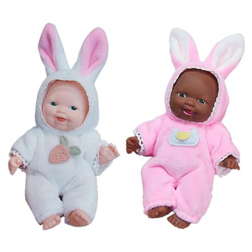 KDAMGOQE Babypuppe, Mini -Babypuppen mit Puppenkleidung 2 Set 5 Zoll 2 Farbe niedliche Hasenrealistische Puppen für das Totend/einfallsreiches Spiel, Spielzeug für Mädchen KDAMGOQE Babypuppe, Mini -Babypuppen mit Puppenkleidung 2 Set 5 Zoll 2 Farbe niedliche Hasenrealistische Puppen für das Totend/einfallsreiches Spiel, Spielzeug für Mädchen von KDAMGOQE