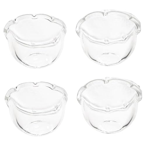 KDAMGOQE Dollhouse Kitchen, 4PCS Mini Glass Bowls Lustige lebensechte 1 12 Skala Dollhouse Accessoires kreative DIY -Küche Transparenz Mini Kochset für Kinder so tun von KDAMGOQE