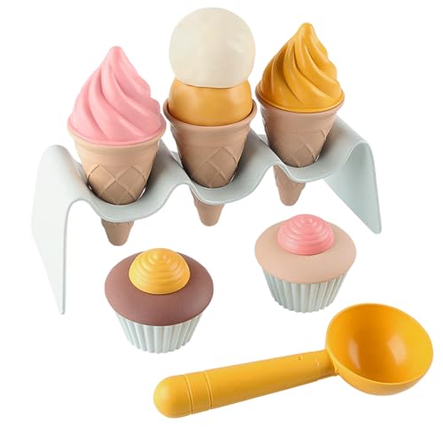KDAMGOQE Eisspielzeug, Eisspiel -Set (7pcs) Realistische Entwicklungs -PP -Spielset für Kinder abnehmbar DIY Interactive Waschkinderspielzeug für Zuhause, Strand, Garten von KDAMGOQE