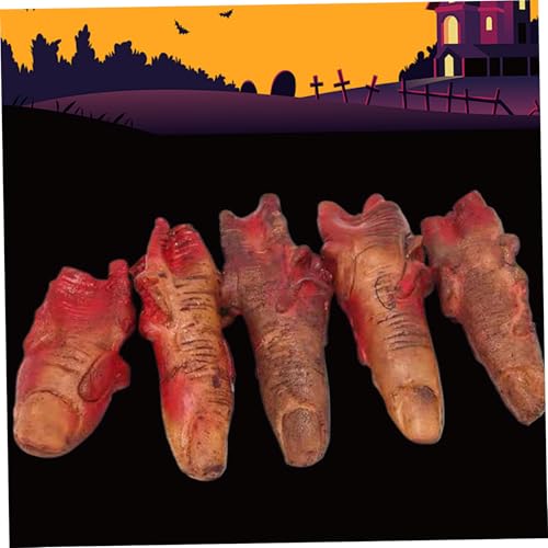 KDAMGOQE Gefälschte Finger, falsche Finger, 5pcs gebrochene Körperteile, Horror beängstigende blutige Leiche, Halloween -Requisiten für Haunted Room Vampire Zombie Party Gefälligkeiten, Stil 1 von KDAMGOQE